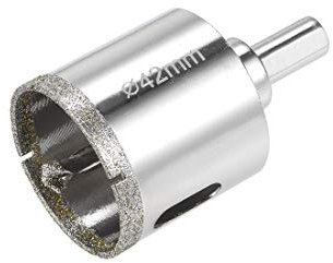 sourcing map Foret diamant 42 mm pour scie-cloche en verre avec foret de repérage pour céramique, porcelaine, carrelage, bouteilles, pots, brique