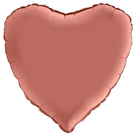 18/Ø46cm Herz Folienballon Uni | Satin Rose Gold