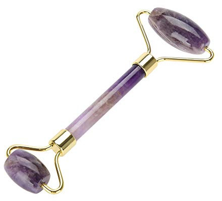 Sonew Jade Roller, Anti Aging Face Roller Gesichtsmassagegerät Amethyst Massagerolle, Gesichtsroller Fördern Sie die Nährstoffaufnahme für eine Glatte Haut