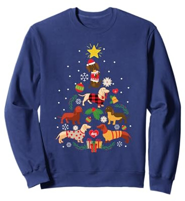 Arbre de Noël de Teckel drôle, décor d'ornement de Cadeau Sweatshirt