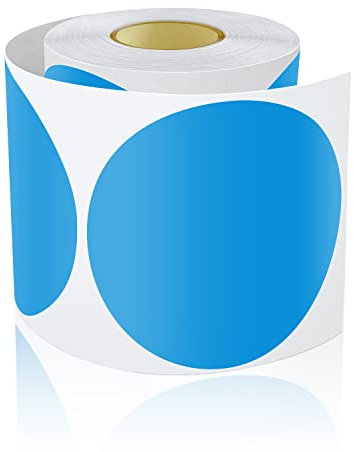 Meitaat 200 Stück Runde Aufkleber Groß 12,7cm Selbstklebend Klebepunkte Etiketten Farbkodierung kreise Sticker Wetterfest Blau
