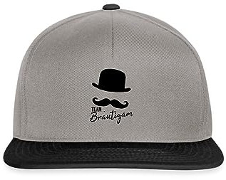Spreadshirt Team Bräutigam Jungesellenabschied Snapback Cap, One Size, Graphit/Schwarz