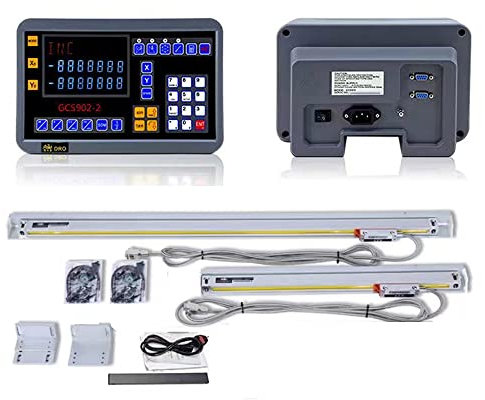 2 Achsen LCD DRO Digitalanzeige Kit 5µm TTL Positionsanzeige für Ihre Drehmaschine, Fräsmaschine, Schleifmaschine usw (Effektiver Hub:350mm+1000mm)