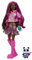 Barbie Extra Poupée avec Panda, vêtements et Accessoires, Cheveux Bruns avec mèches Roses, Sweat à Capuche et Jupe écossaise, Jouet Enfant, Dès 3 Ans, HKP93