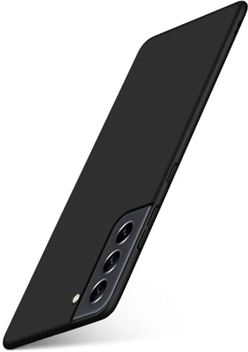 moex für Samsung Galaxy S21 FE 5G Hülle Ultra Dünn, Schutzhülle mit erhöhtem Kameraschutz, Slim Cover Hardcase Backcover, Dünnste Handyhülle Minimalistisch Alpha Case, Matt Schwarz