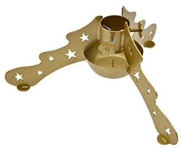 MORIA DESIGN S03 Ständer für lebende Weihnachtsbäume - Weihnachtsbaum - Sockel mit angeschweißtem Wasserbehälter - Weihnachtsbaumständer Pulverbeschichtetes Metall Gold 590 x 690 x 260 mm