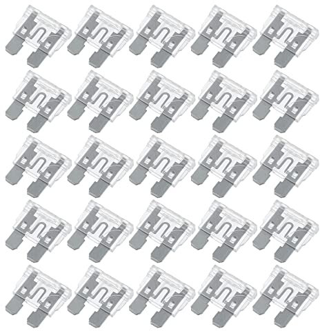 A ABSOPRO 25pz Lama Stile Fusibili 25A Lama Stile Fusibili per Auto Argento Tono