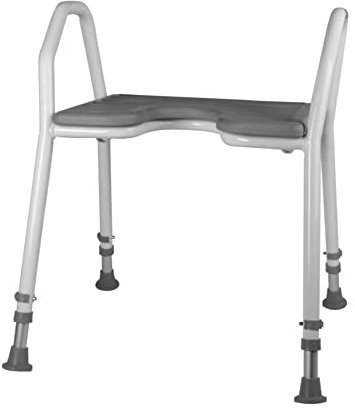 Mobilex Duschhocker Aqua mit grauem PU-Sitz 47 cm silbergrau