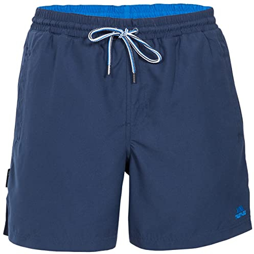 Trespass Mens Swim Shorts Granvin B - Quick Dry, Back Pocket, Elasticated Waist with Drawcord, Mid-Length, Inner Mesh Pants, Side Entry Pockets,Shell: 100% Polyester Microfiber;Mesh: 100% Polyester