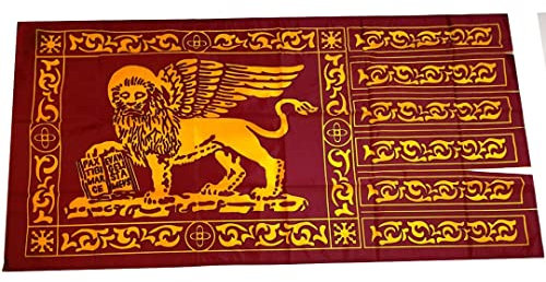 Flagge Serenissima Dim 90 x 150 cm Wappen Republik Venedig Löwe Buch offen