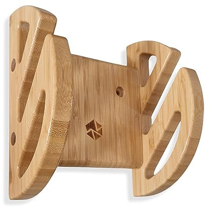 Enhanc3d Designs Supporto da Parete per Pattini in Legno di bambù, Design Moderno e Robusto, Gancio da Parete per Pattini, Supporto da Parete per Longboard (1 Pattino)