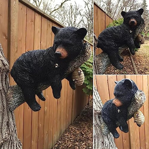 OKESYO Bär Gartenfiguren für Außen, Bär Figur Skulptur Statue, Realistische Bär Tierfiguren, Wasserfest Harz Bär Gartendeko für Außendekoration, Gartendeko, Einweihungsgeschenk