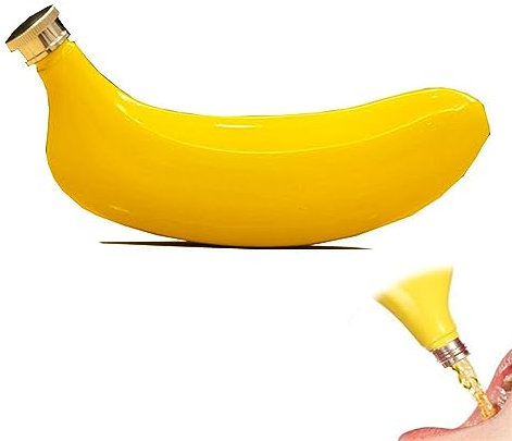 EBbels Pocket Hip Flask, 200ml Stainless Steel Hip Flask Banana Shaped Pocket Flasks, Leak Proof Whiskey Rum Vodka Drink Bottle, Pocket Discreet with Funnel for Men
