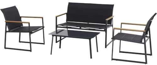 Siena Garden Santos Lounge Set, 4-teilig Stahl, Textilbezug Padded