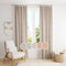 THE ART BOX Gauze Striped Curtains, Boho Linen Gauze Tab Top Hanging Curtains Light Filtering Door Window Treatment 2 Panel Drapes for Living Room Home Décor Black (90x42 Each Panel)