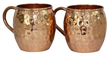 BRACOP® Taza Mula De Moscú Juego De Tazas De Cobre Vasos De Cobre, Cristalería De Agua Romántica En Relieve, Juego De Vasos De Vidrio De 350 Ml para Jugo, Bebidas, Cerveza, Vasos