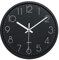 Plumeet 10'' Wall Clock, Bedroom Wall Clocks Battery Operated, Silent Quartz Small Clock Decorate Kitchen Living Room, 3D Numbers Display Easy to Read (Black)