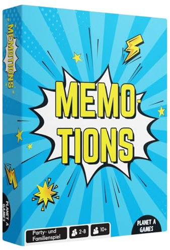 MEMOTIONS – Lustiges Partyspiel für Familie & Freunde | Merkspiel, Kartenspiel für 2-8 Personen ab 10 Jahren | Bewegung, Geräusche & Worte