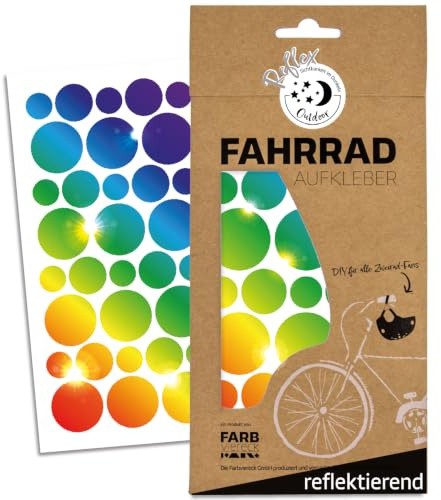 Farbviereck Reflektoren Sticker Set Kreise Verschiedene Aufkleber Farben als Fahrradaufkleber - auch für Helm Roller Kinderwaren Reflektor Kinder - Kreis Sticker