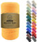 Goxeon 3mm x 200m Macrame Cord Cotton Cord - 4 Strand Twisted Golden Yellow