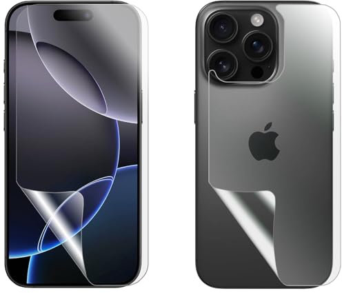 Tempered Glass/Soft Screen Protector Guard for Apple iPhone 6 7 8 Plus X XS XR SE 11 12 Mini 13 14 15 16 Plus Pro Max Front and Back Film (Soft Film Front+Back, 16 PRO)