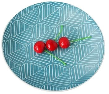 RKVXCJHDR Platos para cocina con estampado azul Moonlight de 7.5 pulgadas, plato poco profundo de cerámica bajo vidriado, plato de verduras Dim Sum, plato simple para el hogar, plato pequeño para