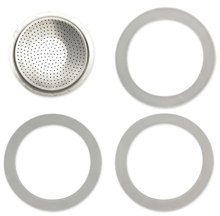 Teravan Silicone Gaskets, Compatible with Bialetti MOKA Express, 3&4 Cup | Durable Replacement Seal for Espresso Maker 3&4-Cup (3&4 Espresso Cup = 4.4~5.0oz / 130~150ml)