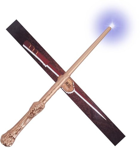 Aomig Zauberstab Kinder Leuchtend Zauberer Zubehör Jungen Mädchen Magischer Zauberstab mit Licht und Sound Leuchtzauberstab für Zauberer Zauberlehrlinge Kostümzubehör Halloween Karneval (B-Roségold)