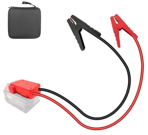 Jumper Cable Clamps for Milwaukee M18 18V Battery Jump Starter, 2.0FT 8AWG Car Battery Jumper Cable with Adapter, Automotive Battery Booster Cable for Tools used to Jump Start a Car