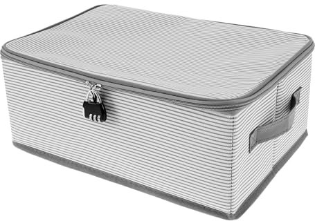 Lockable Box with Lid Nonwoven Foldable Storage Cubes for Home Storing Sex Toy, 38×26×15cm Large Clothes Organizer Container with Zipper Wardrobe Storage for Clothes, Jeans,T-shirts, Quilts, Sweater