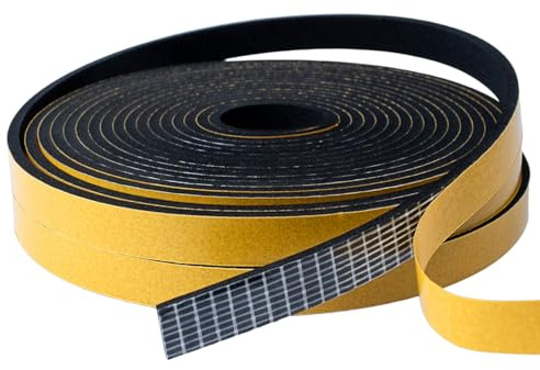 Dichtungsband Selbstklebend für Türen Fenster, 20mm(B) x3mm(D)/10m(L) Türdichtung Selbstklebendes Fensterdichtung Gummi Schaum Siegel Anti-Kollision Streifen Schalldämmung Dichtungsband Schwarz