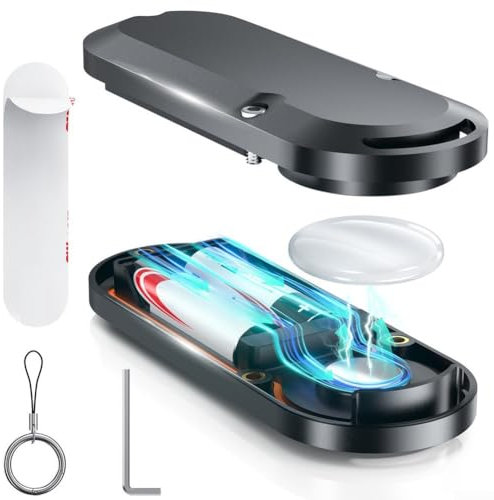 Eawfgtuw Extended Battery Waterproof Case with AA Batteries Holder for AirTag Protective Cover IPX7 Water Resistant ABS Material Lightweight Design