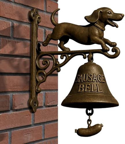 Vintage Outdoor Dackel Türklingel, Retro Bauernhaus Türgong Weihnachtsdekoration, Hexe Dackel Figur Deko Türgong für Wand Garten Cottage Eingänge Innenhof