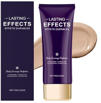 Body Coverage Perfector, Waterproof Leg & Body Makeup, Blemish Covering Foundation, Long-Lasting Cream Foundation, Waterproof and Transfer Resistant (Natural Colour)