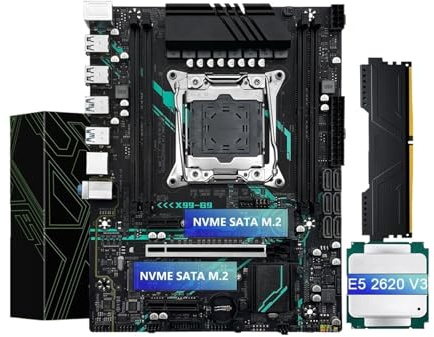 Placa Base X99 (LGA 2011-3), con CPU Xeon E5 2620 V3, 16 GB de Memoria DDR4 a 2400 MHz, NVME M.2, Modelo X99-B9(Motherboards)