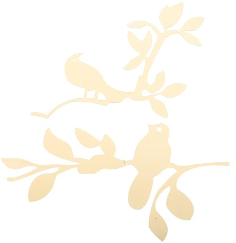 Ciieeo 2 Stück Acryl Wandtattoo Goldene Vögel und Blätter Wandaufkleber für Glatte Oberflächen Dekorativ für Wohnzimmer Kinderzimmer und Schlafzimmer
