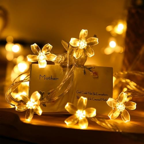 ALEGRE® Kirschblüten Lichterkette Blumen Batterie, 3M 20 LED Blumen Lichterkette Frühling Innen, Warmweiß Lichterketten Kirschblüten Deko, Cherry Blossom Lights für Hochzeit, Schlafzimmer, Weihnachten