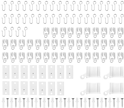 114 accessori Binario per tende Track Roller, binario curvo con ruote silenziose, ideale per finestre della doccia, divisori per camper e privacy