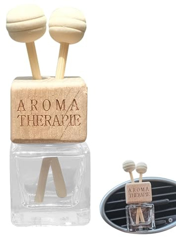 Leere Auto Parfümflaschen | Leere Auto Lufterfrischer | Entlüftungsdekoration Glasflasche Deko Automatik mit Holzdeckel für Aromatherapie Ornament Parfüm Ventil