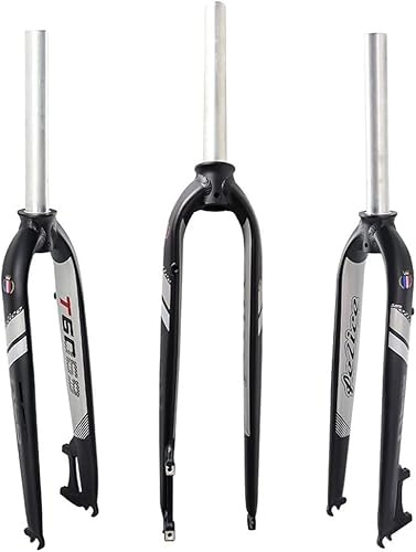 CFDZCP Fourches pour vélo Fourche VTT 26/27,5/29'' Fourche VTT Ultralégère en Alliage D'aluminium Fourche Rigide Frein À Disque 1-1/8 Fourche Avant À Tube Droit Frein À Disque QR 9 Mm(Black 29'')