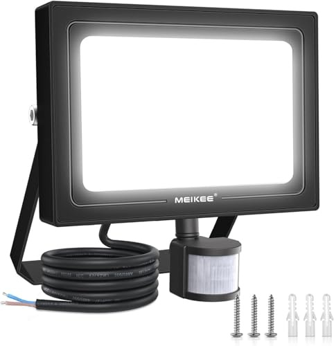 MEIKEE 25W LED Strahler mit Bewegungsmelder 2100LM 6500K Kaltweiß | LED Fluter IP66 Wasserdicht Außenleuchte Scheinwerfer Licht Wandleuchte für Garten Garage Sportplatz Hinterhof