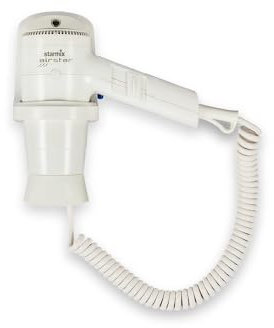 Starmix Hand Haartrockner HFTW 12 (1200 Watt, Föhn für Gästebäder / Hotels, 3 Leistungsstufen, 2 Geschwindigkeitsstufen, mit Spiralkabel 0,5-2 m, elektrischer Festanschluss)