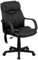 Flash Möbel mid-Back Massage Leder Chefsessel Drehstuhl mit Armlehnen, Metall, schwarz, 59,69 x 41,91 x 55,88 x 29,21 cm