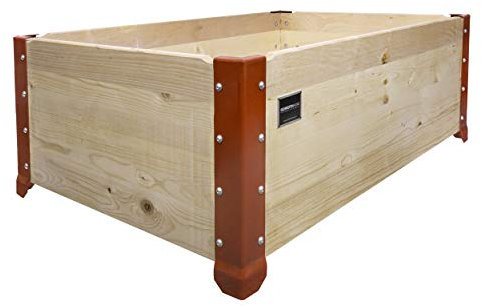 Schroth Home Hochbeet und Blumenkübel aus Holz für Balkon und Garten, rechteckig als Bausatz