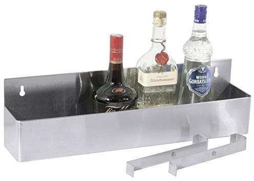 Barregal aus Edelstahl, zur Wandmontage, Getränkeflaschen sind so schnell erreichbar, einreihig mit 9 cm Fachtiefe | ERK (A2 - Länge: 82 cm)