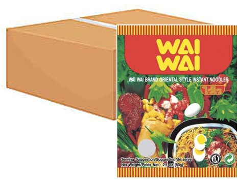 Wai Wai Brand Oriental Style Instant Noodles 60g (Pack of 30)
