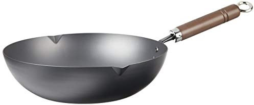 Yoshikawa Bratpfanne aus Stahl Frittierpfanne 11 in schwarz