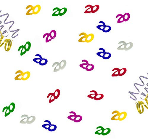 Oblique Unique® 20. Geburtstag Jubiläum Konfetti bunt Tisch Deko Streudeko 14g