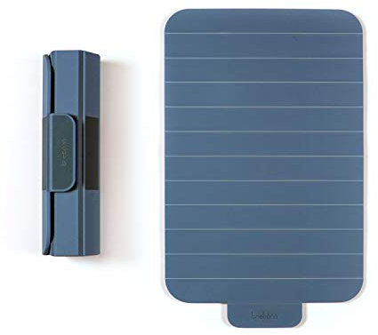Trebonn - Roll Expand Board, aufrollbares Schneidebrett aus Kunststoff mit Rutschfester Unterseite, platzsparend und perfekt für den täglichen Gebrauch, 39 x 24 cm (Blue Gray)