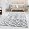 Carpettex Hochflor Teppich Wohnzimmer 3D Optik Hoch-Tief Effekt Boho-Design Flur Teppich Grau 80 x 250 cm - Flauschiger Teppich Schlafzimmer Skandinavische Stil Weicher Teppich Läufer Küchenläufer